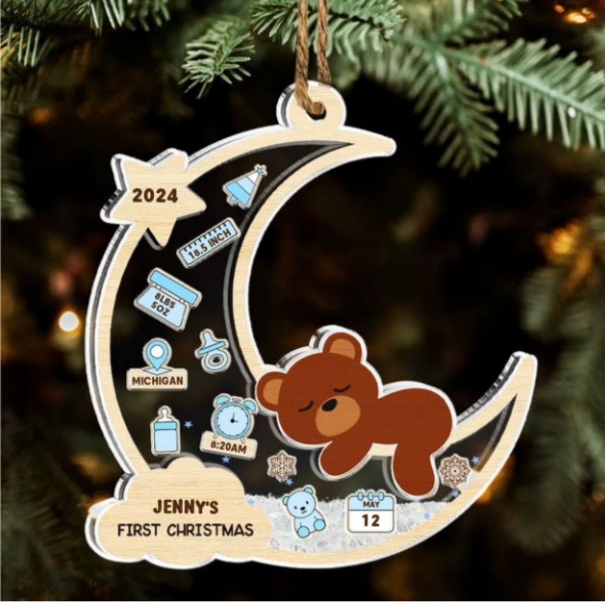 Lovely Baby Christmas - Personalized Custom Acrylic Shaker Ornament