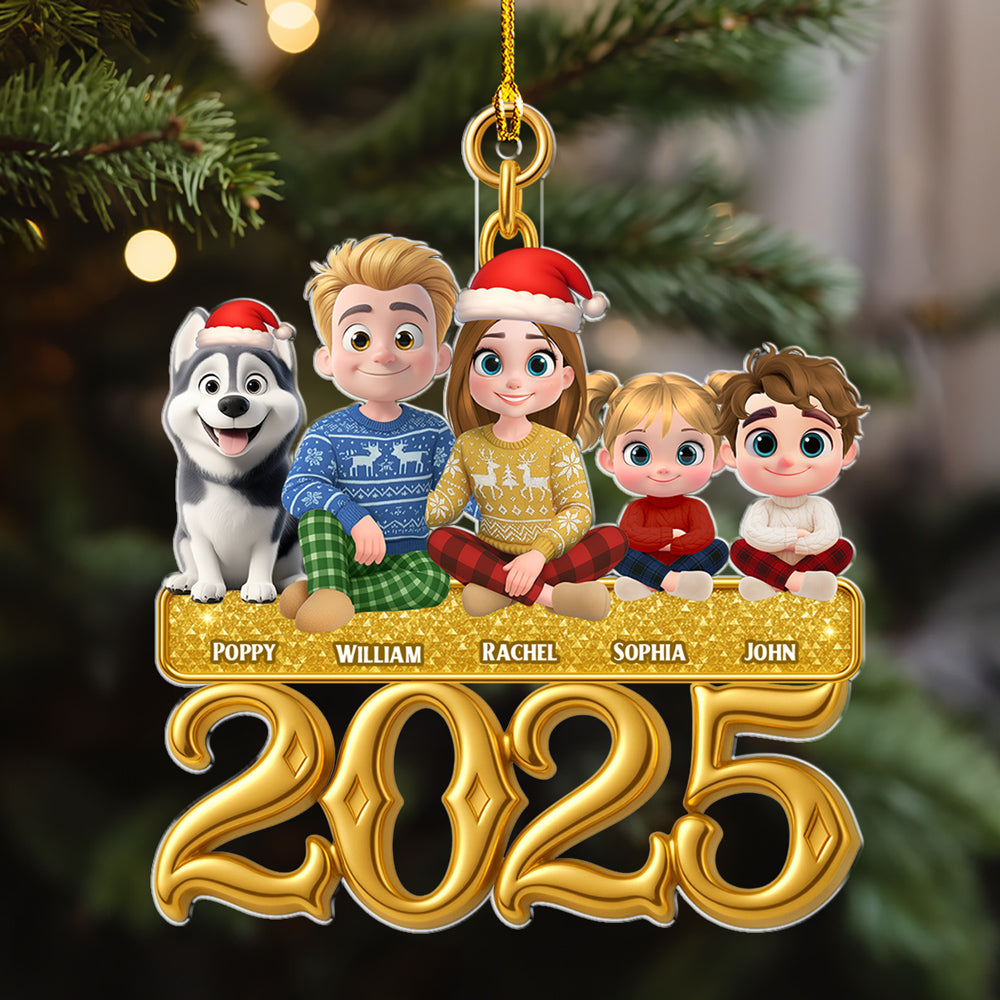 Golden Family - Personalized Custom Acrylic Ornament