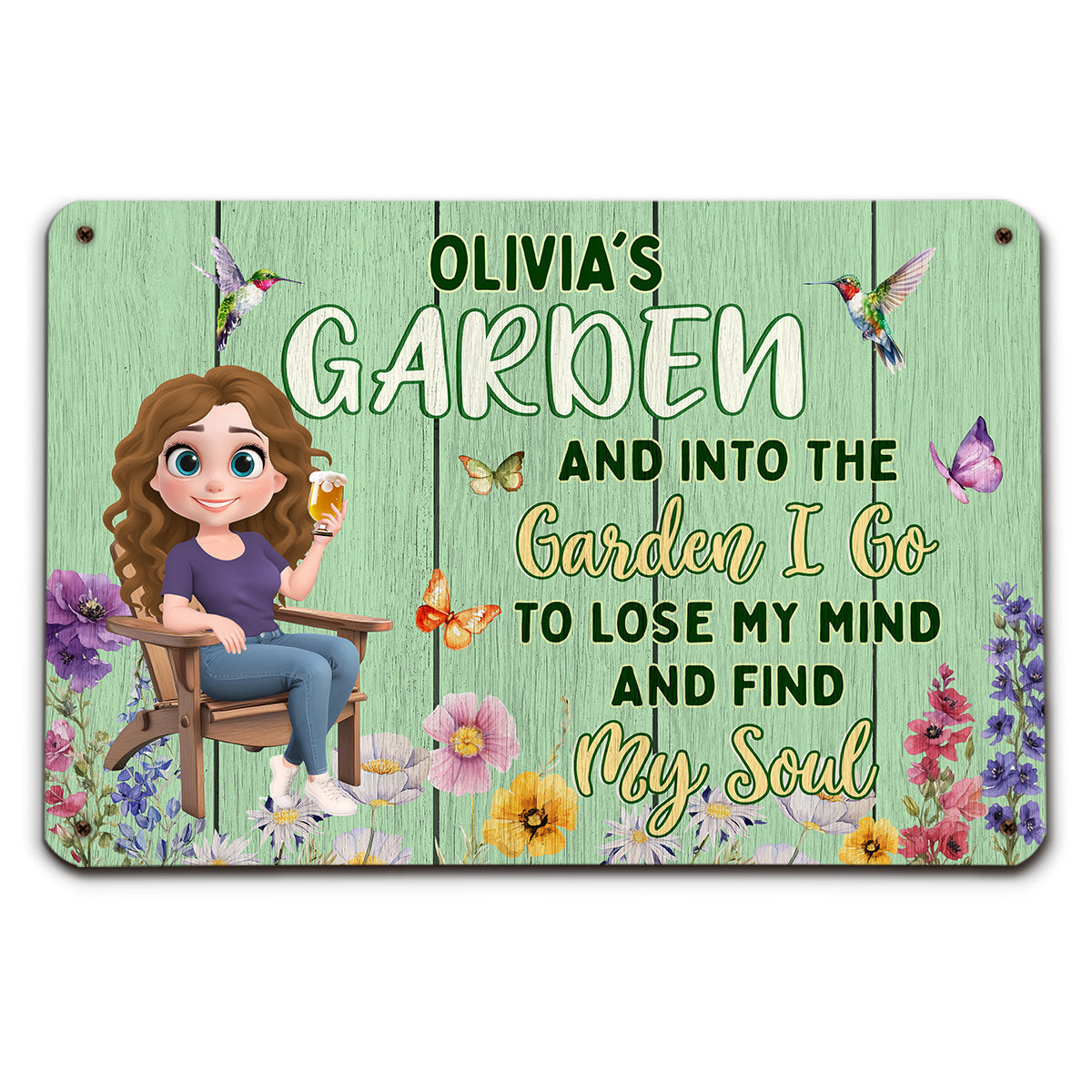 In My Garden - Personalized Custom Metal Sign
