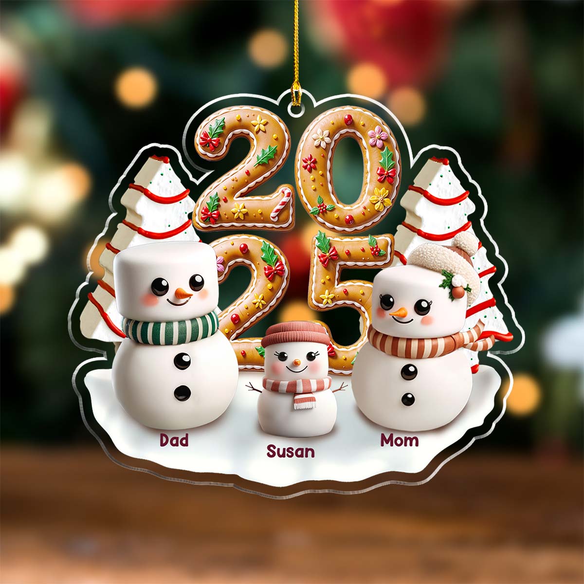 Candyland Family Gathering - Personalized Custom Acrylic Ornament