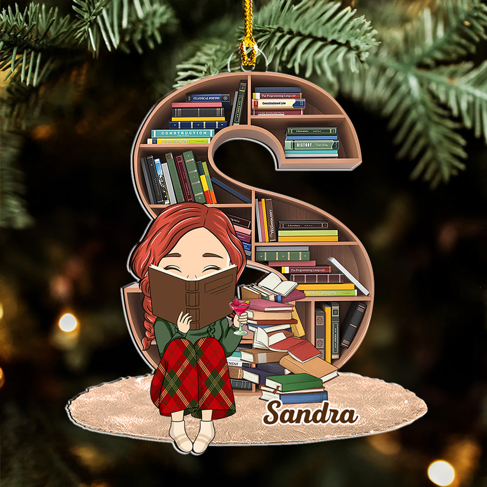 Book Lover Bookworm - Personalized Custom Acrylic Ornament