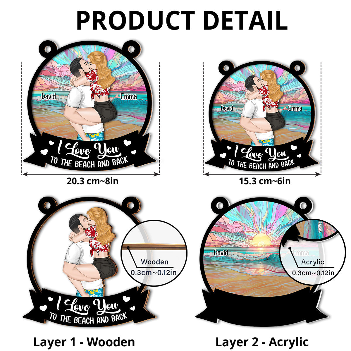 I Love You To The Beach And Back - Personalized Custom Suncatcher