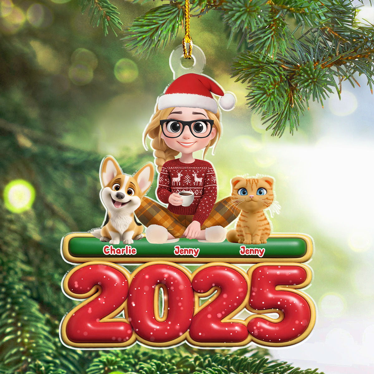 Me And My Fur Babies - Personalized Custom Acrylic Ornament