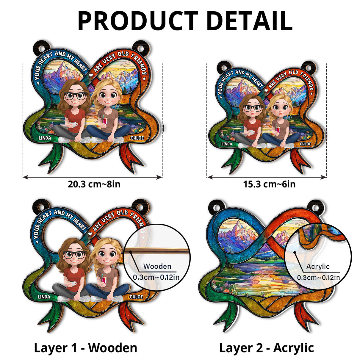 Your Heart And My Heart Are Very Old Friend - Personalized Custom Suncatcher