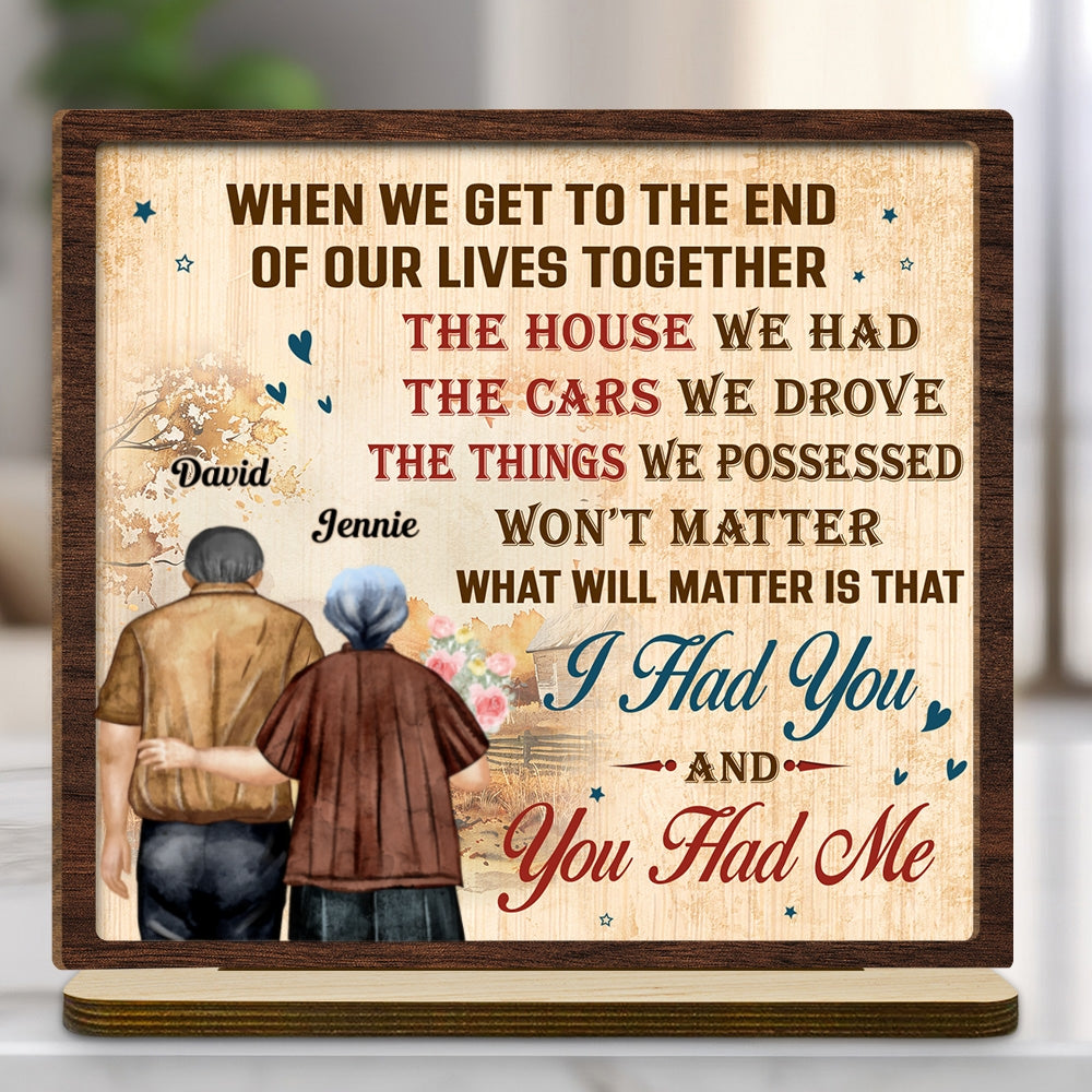 You Had Me - Personalized Custom 2-Layer Wood Plaque With Flat Base