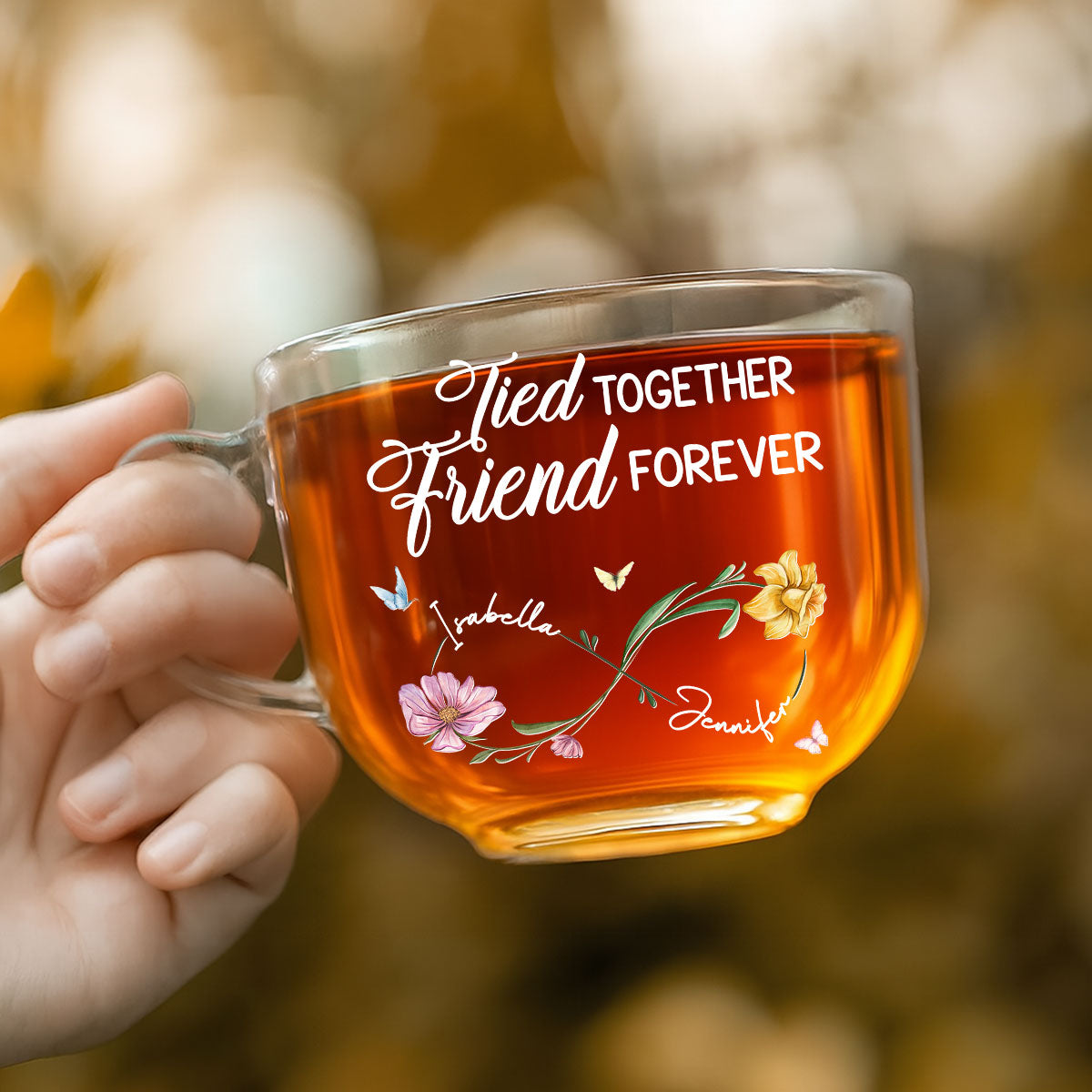 Best Friends Forever - Personalized Custom Glass Tea Cup