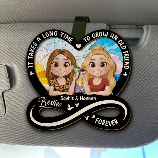 It Takes A Long Time Cartoonize - Personalized Custom Car Visor Clip