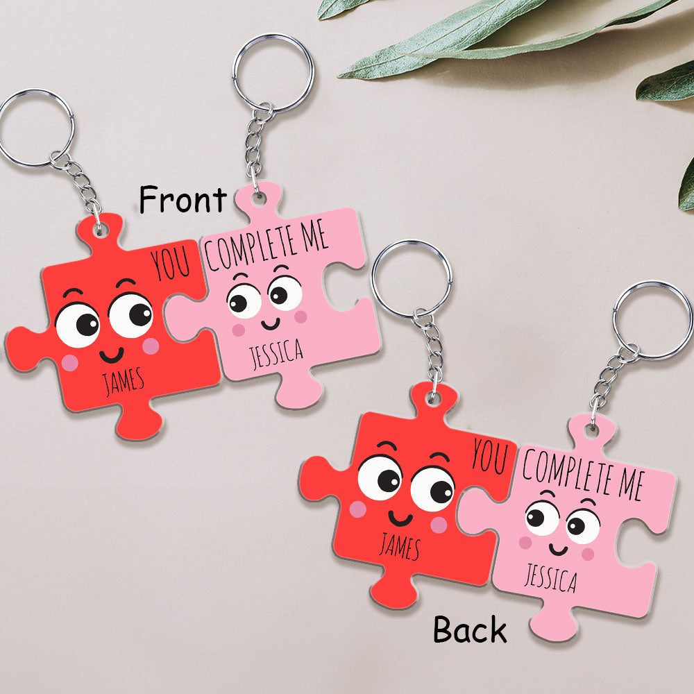 You Complete Me - Personalized Custom Couple Acrylic Keychain