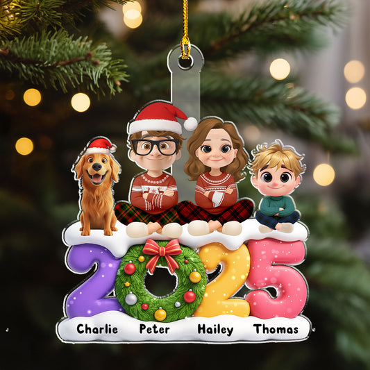 Our Christmas Our Love Family - Personalized Custom Acrylic Ornament