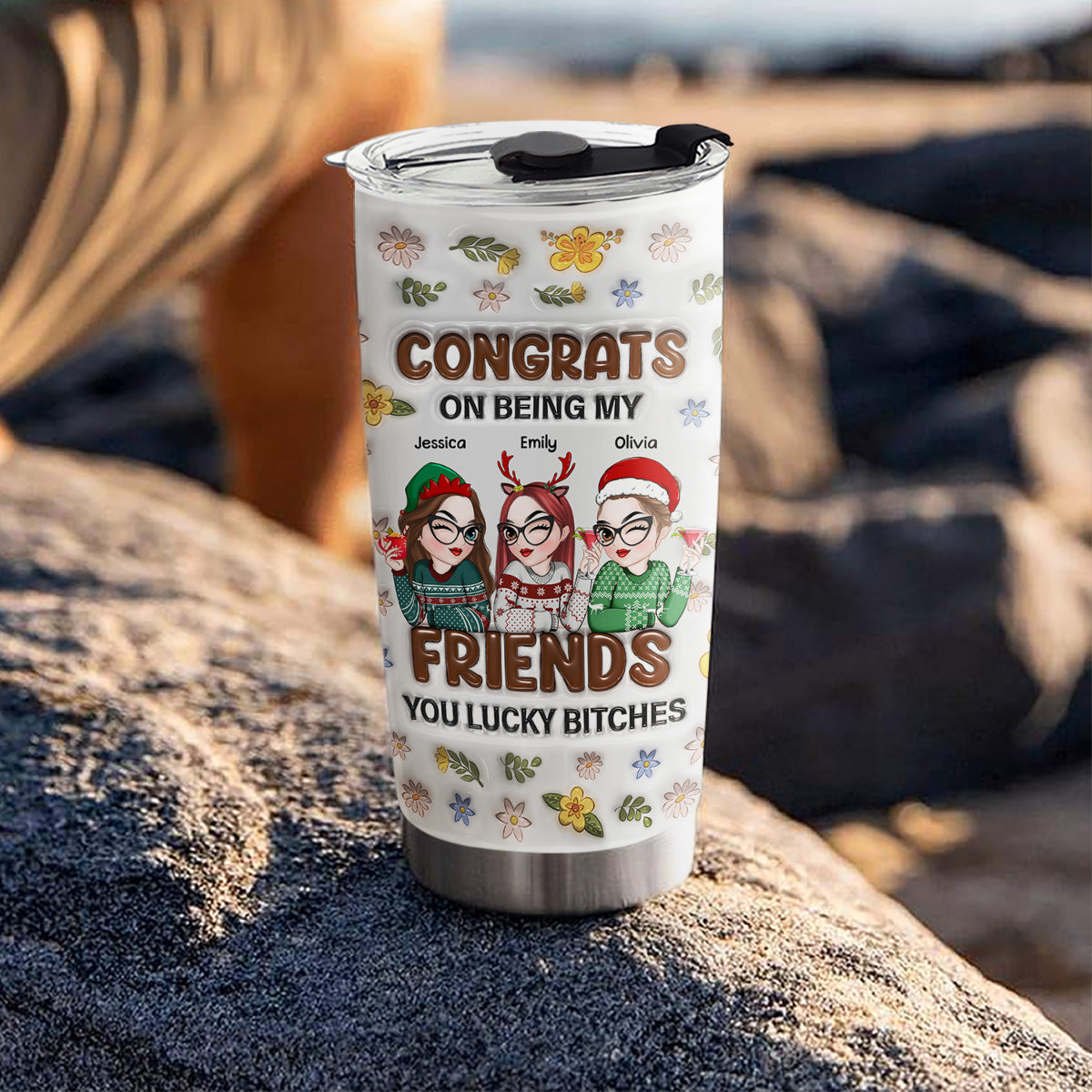 Bestie Congrats - Personalized Custom 3D Inflated Effect Tumbler