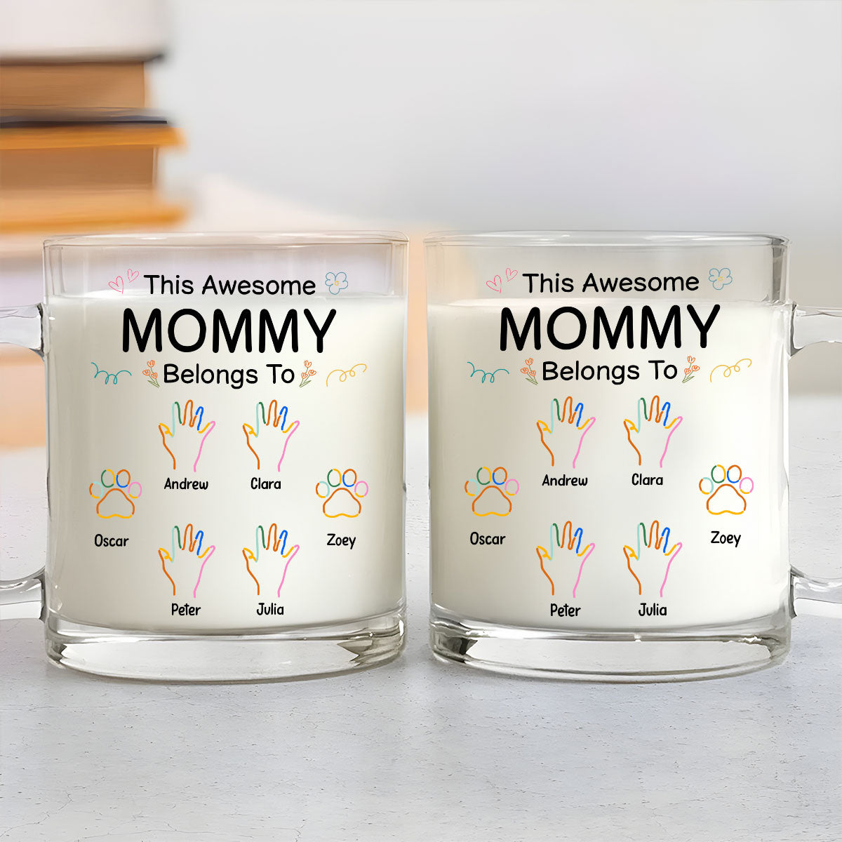Glass This Awesome Mom Grandma Belongs To - Personalized Custom Glass Mug