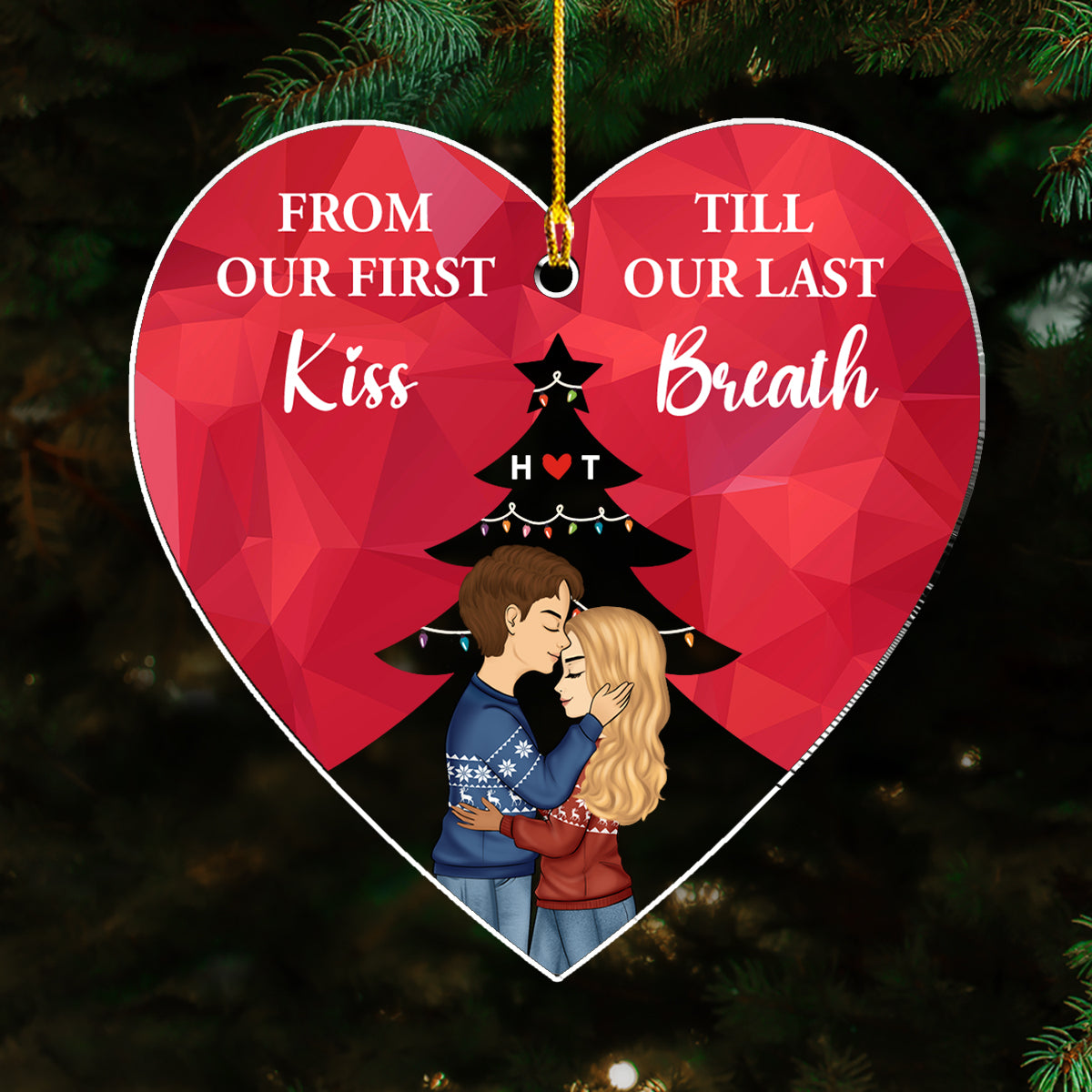 From Our First Kiss Christmas - Personalized Custom Acrylic Ornament