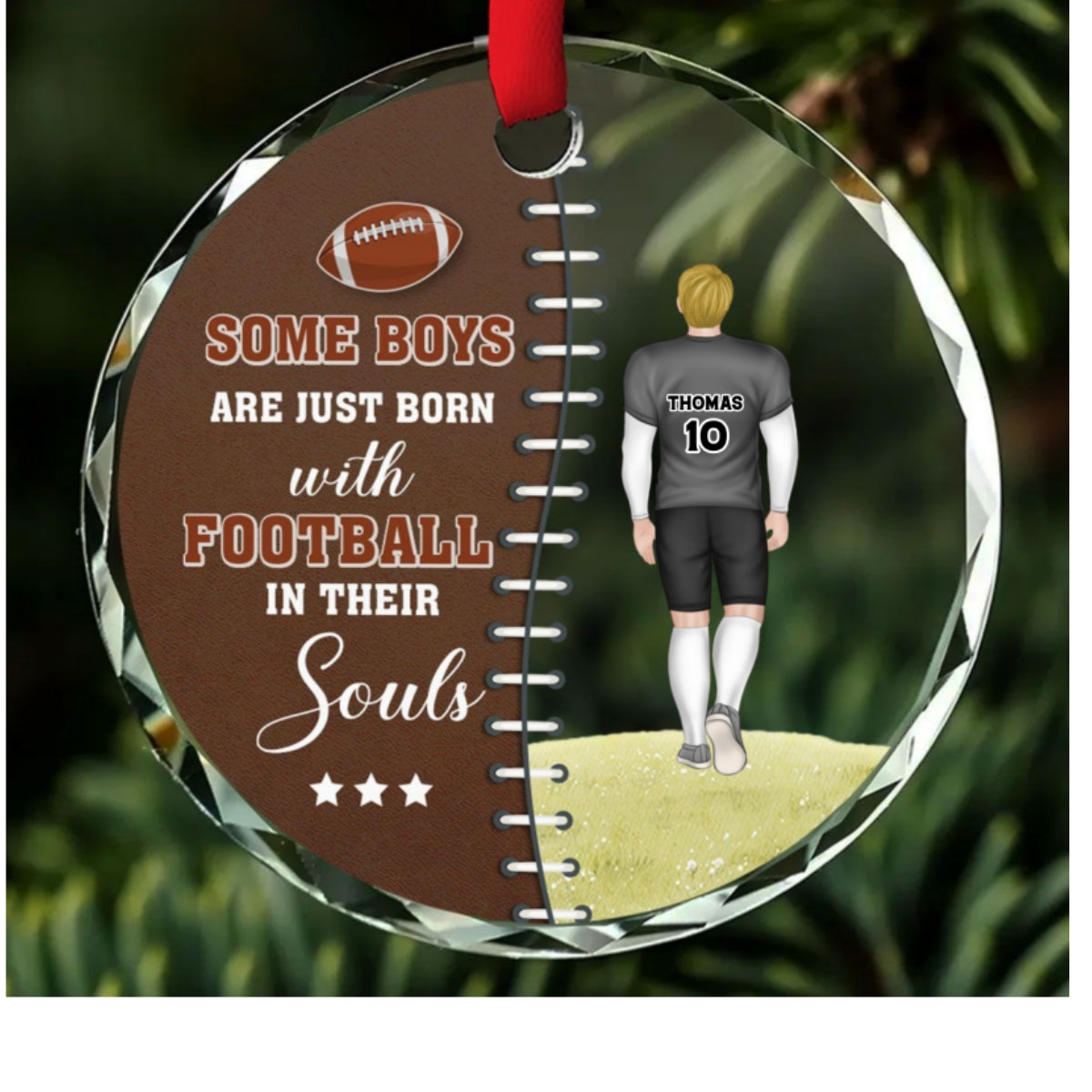 Practice Like You Have Never Won- Personalized Custom Glass Ornament