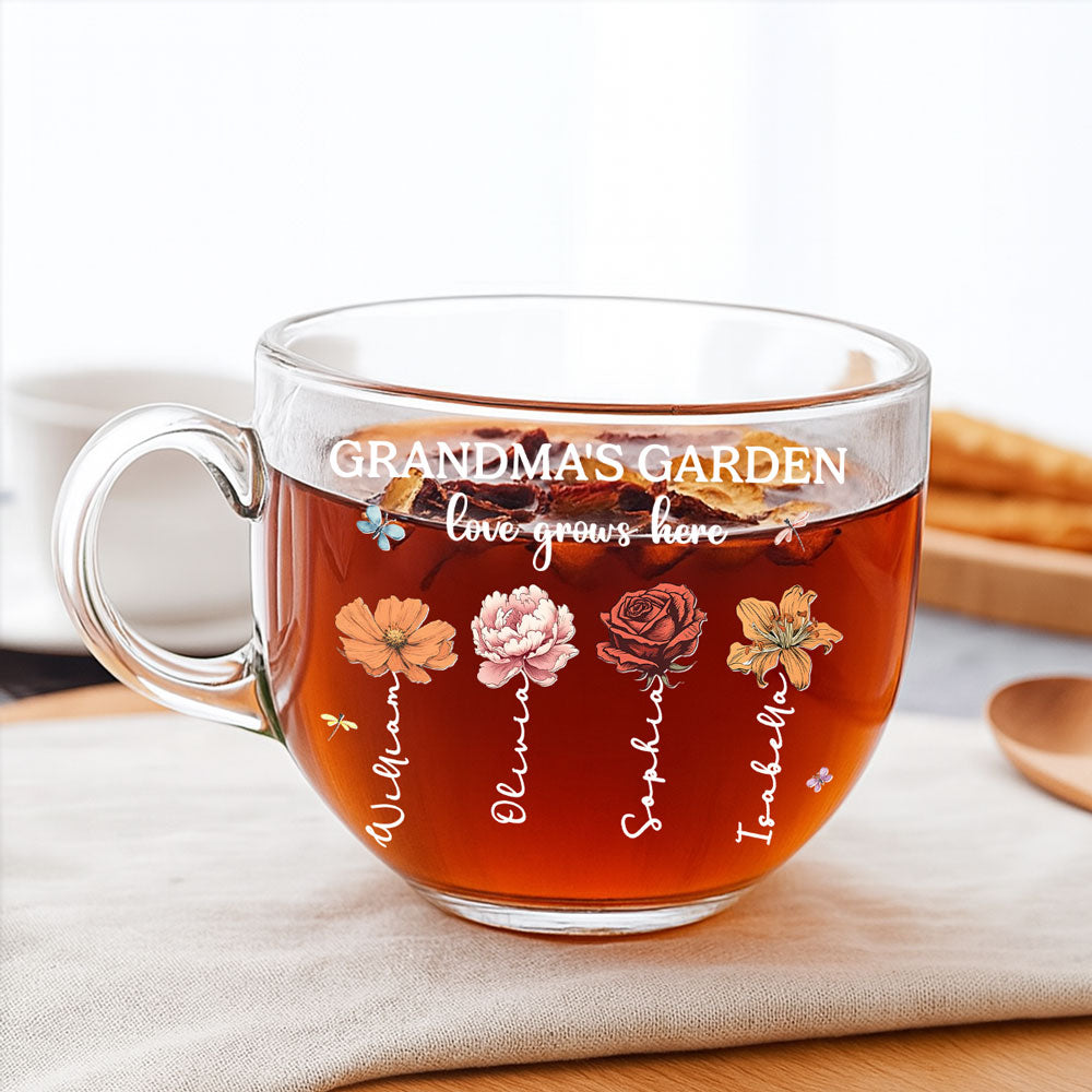 Grandma Garden - Personalized Custom Glass Tea Cup