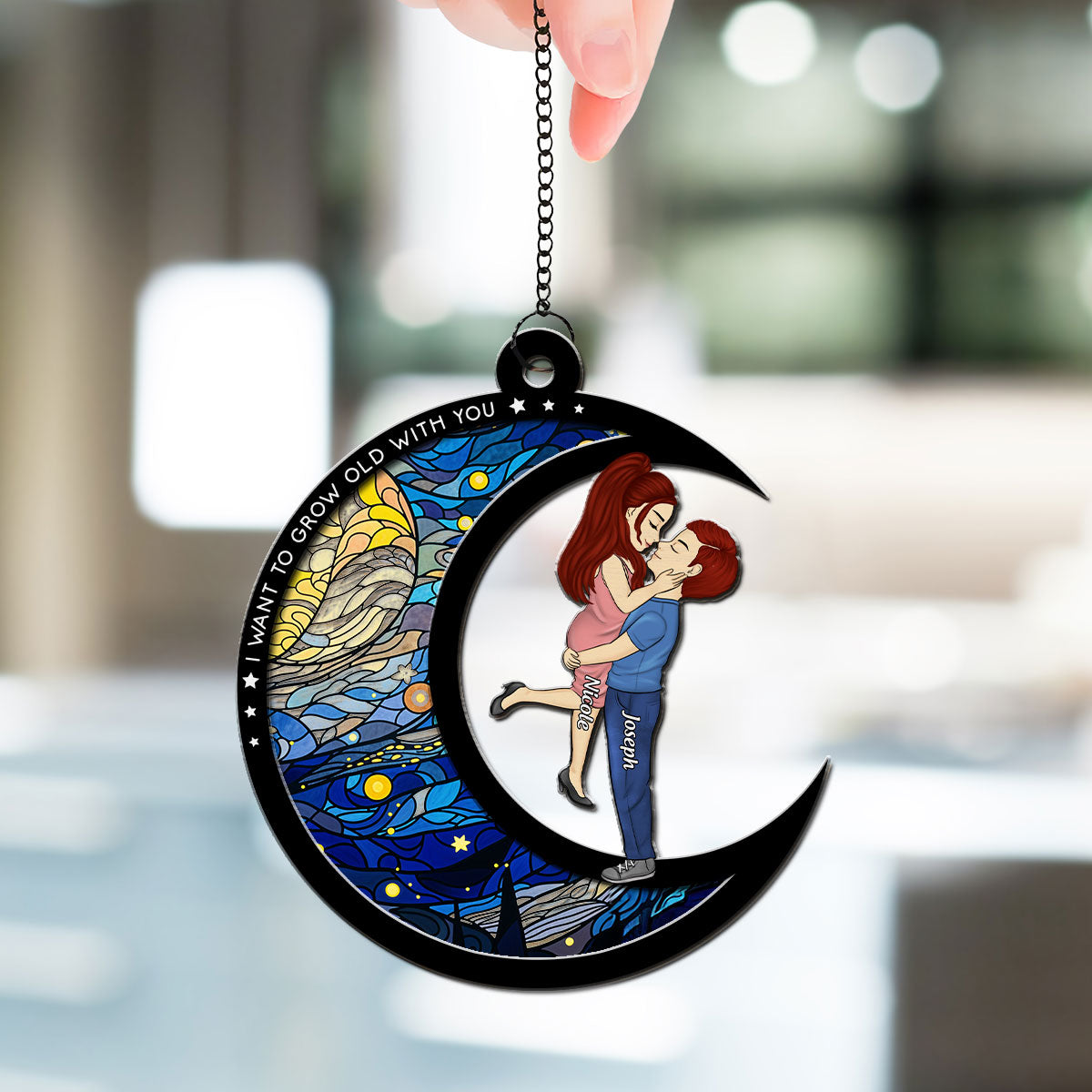From Our First Kiss Till Our Last Breath Version 2 - Personalized Custom Suncatcher