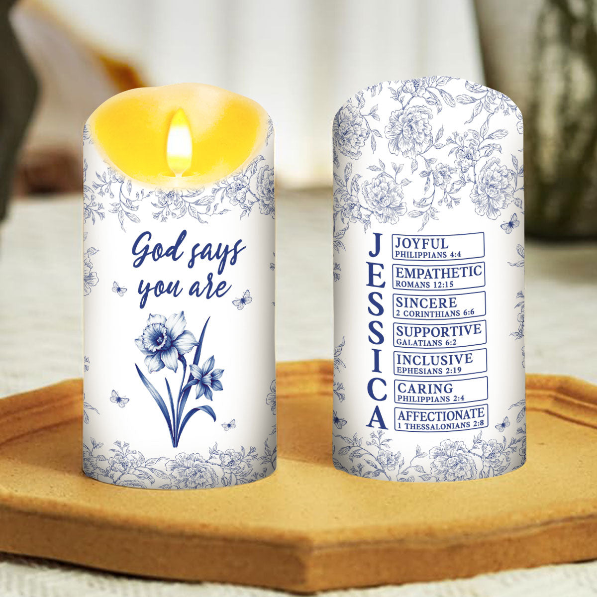 God Says I Am - Personalized Custom LED Candle
