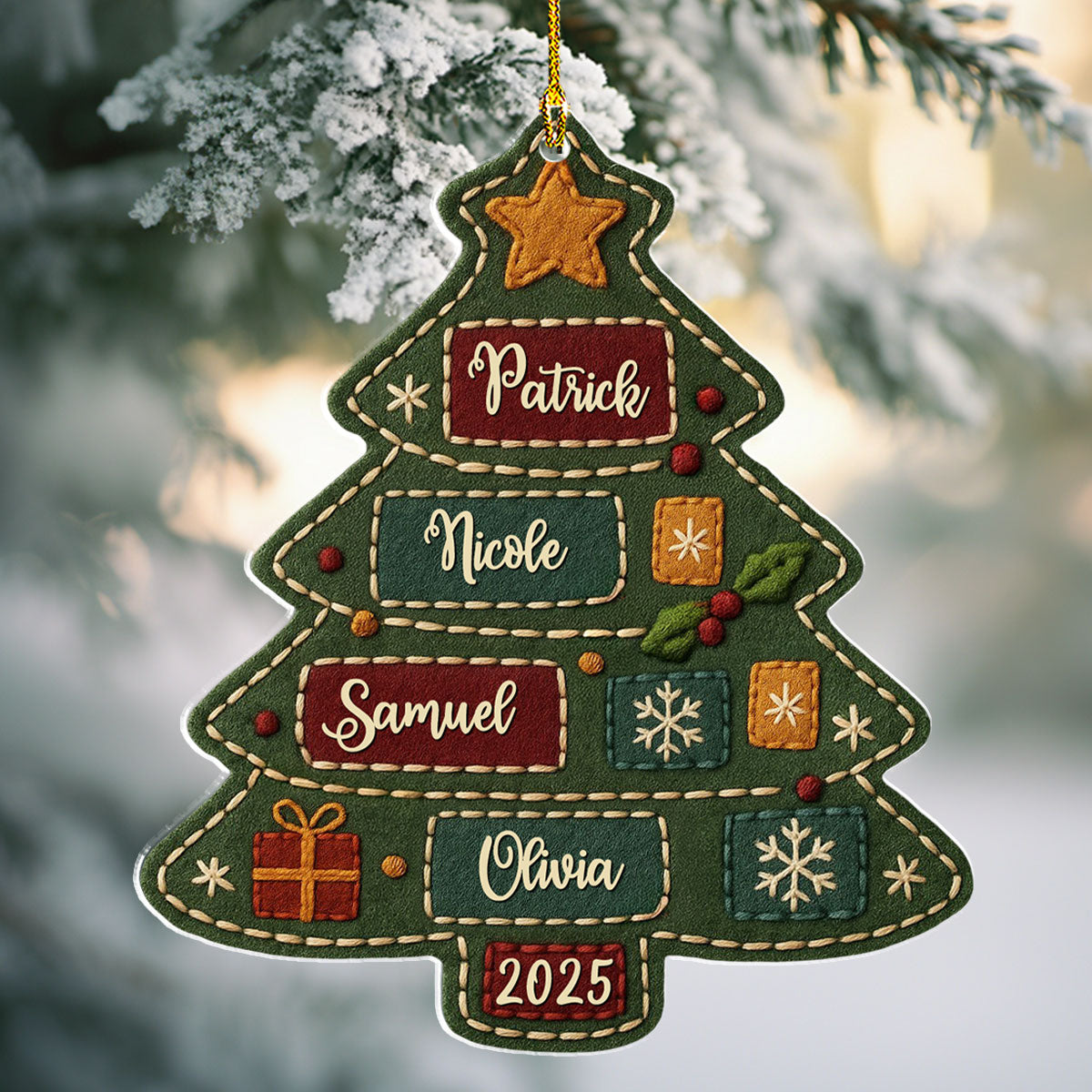 Names Of Joy Tree - Personalized Custom Acrylic Ornament