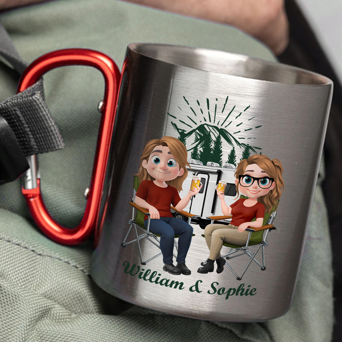 Camping Partner - Personalized Custom Carabiner Mug