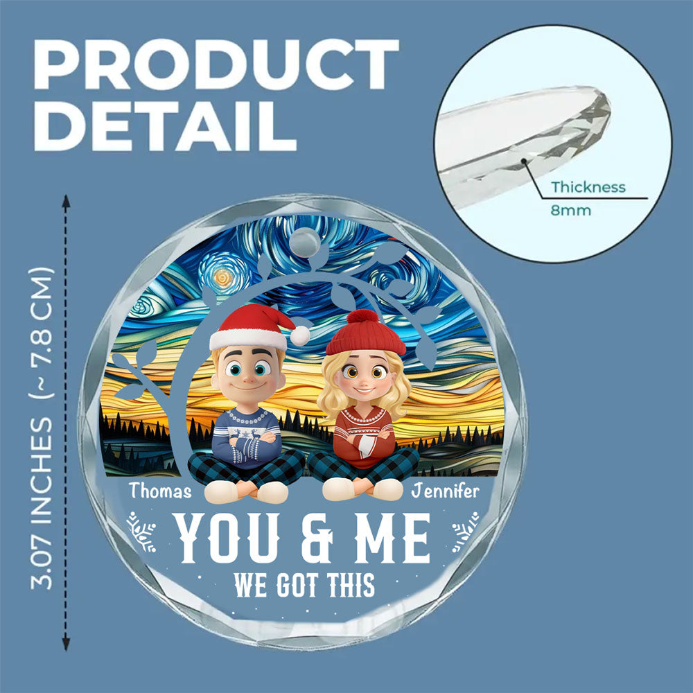 Forever You And Me - Personalized Custom Glass Ornament