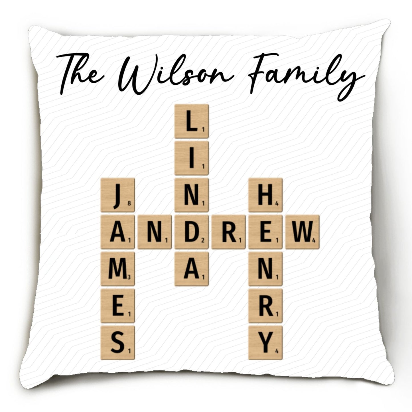 Custom Family Name Crossword - Personalized Custom Throw Pillow