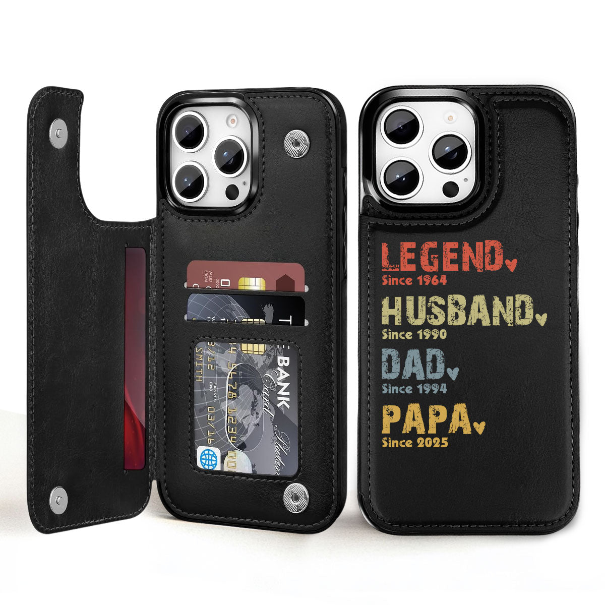 Legend Husband Dad Papa - Personalized Custom Leather Phone Case