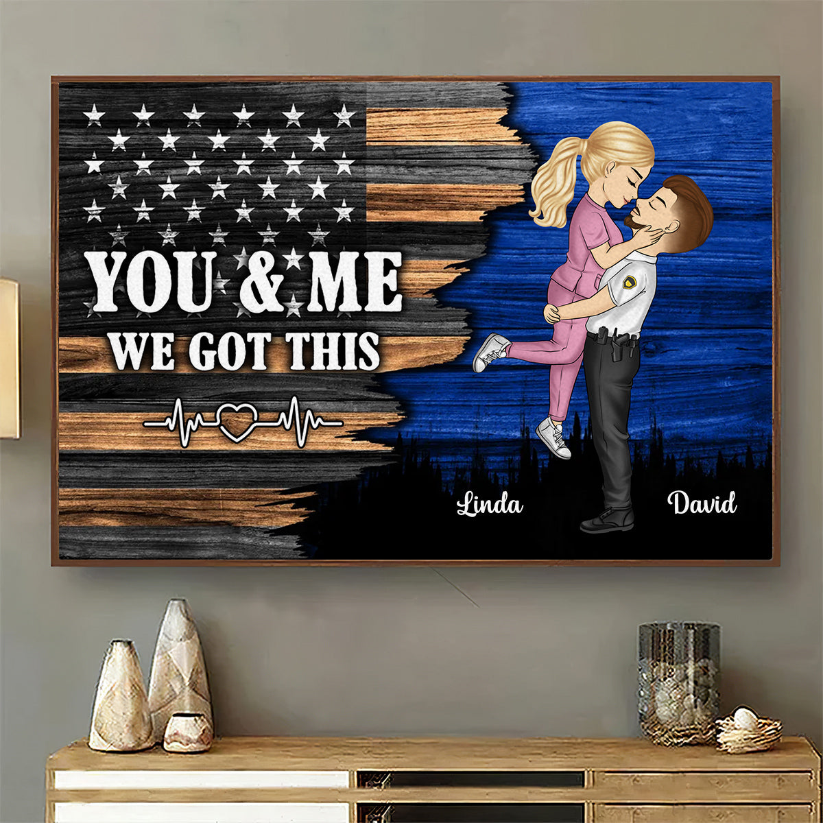 Hero Couple Kissing  - Personalized Custom Poster