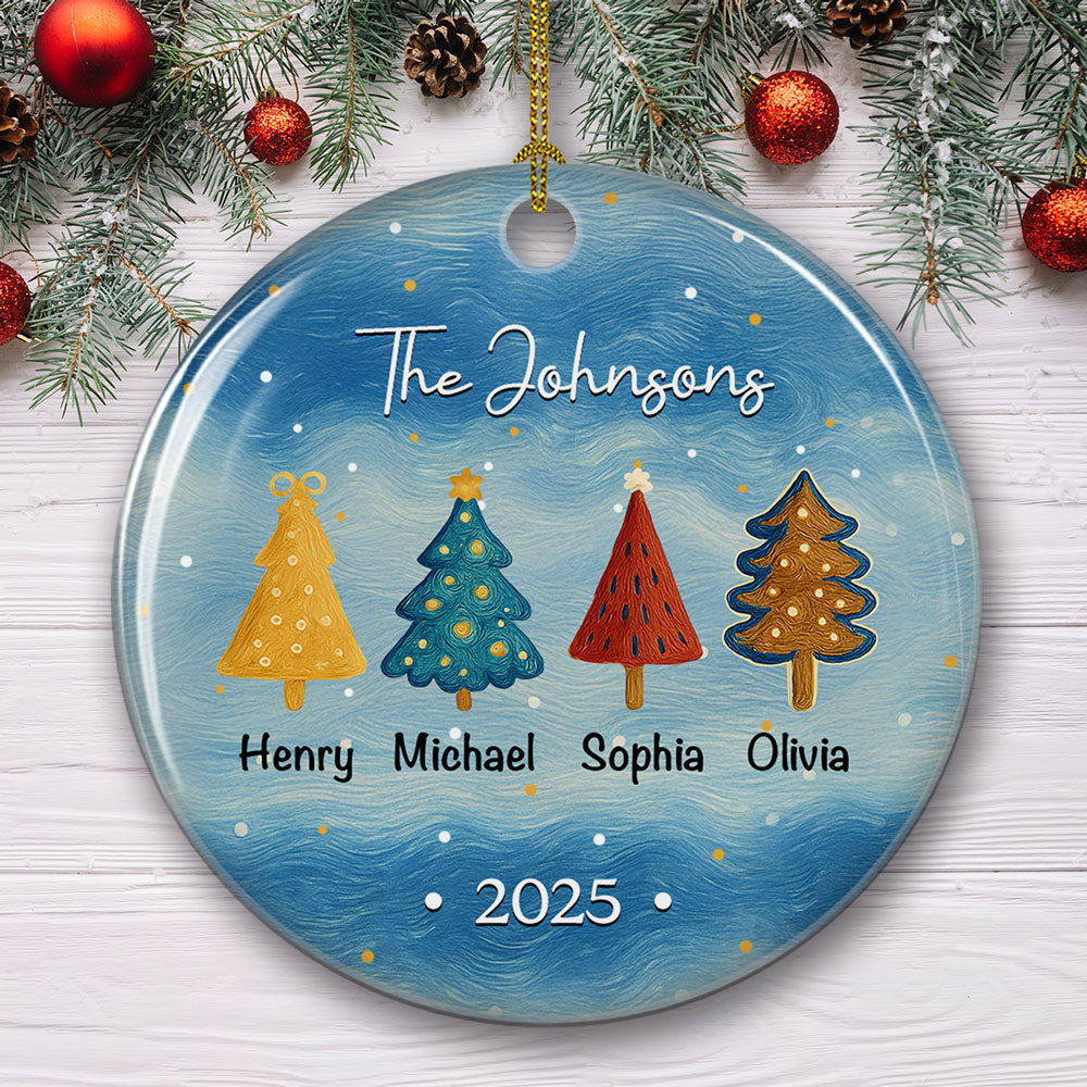 Family Christmas Joy - Personalized Custom Ceramic Ornament