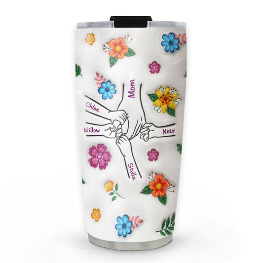 Hold My Hands, Hold My Hearts - Personalized Custom 3D Inflated Effect Tumbler