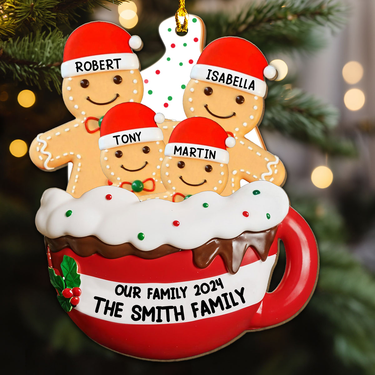 Gingerbread - Personalized Custom Wood Ornament