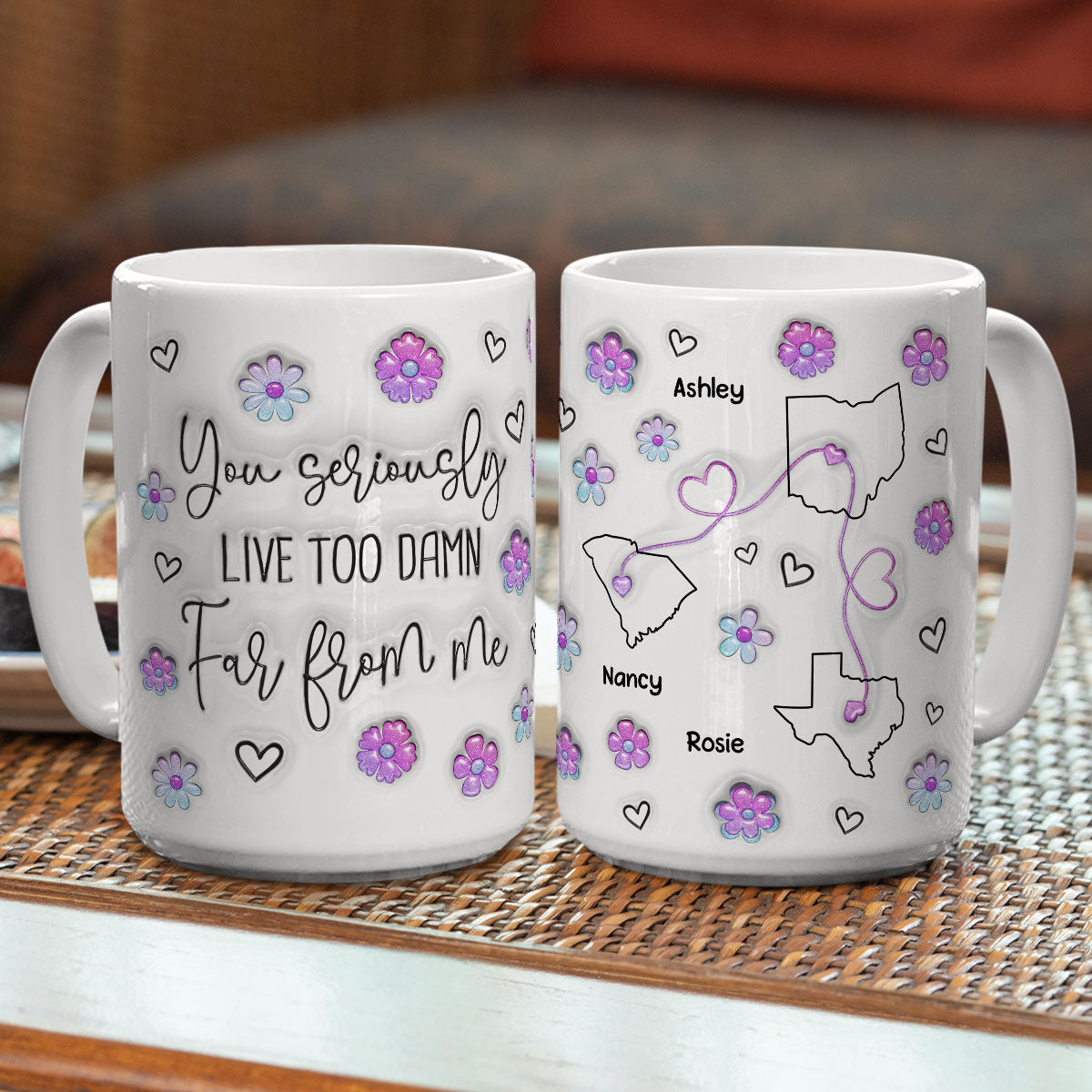 Damn Too Far You - Personalized Custom 3D Inflated Effect Mug