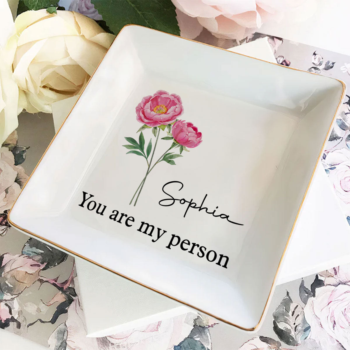 A Best Friend Is A Flower That Never Fades - Personalized Custom Jewelry Dish