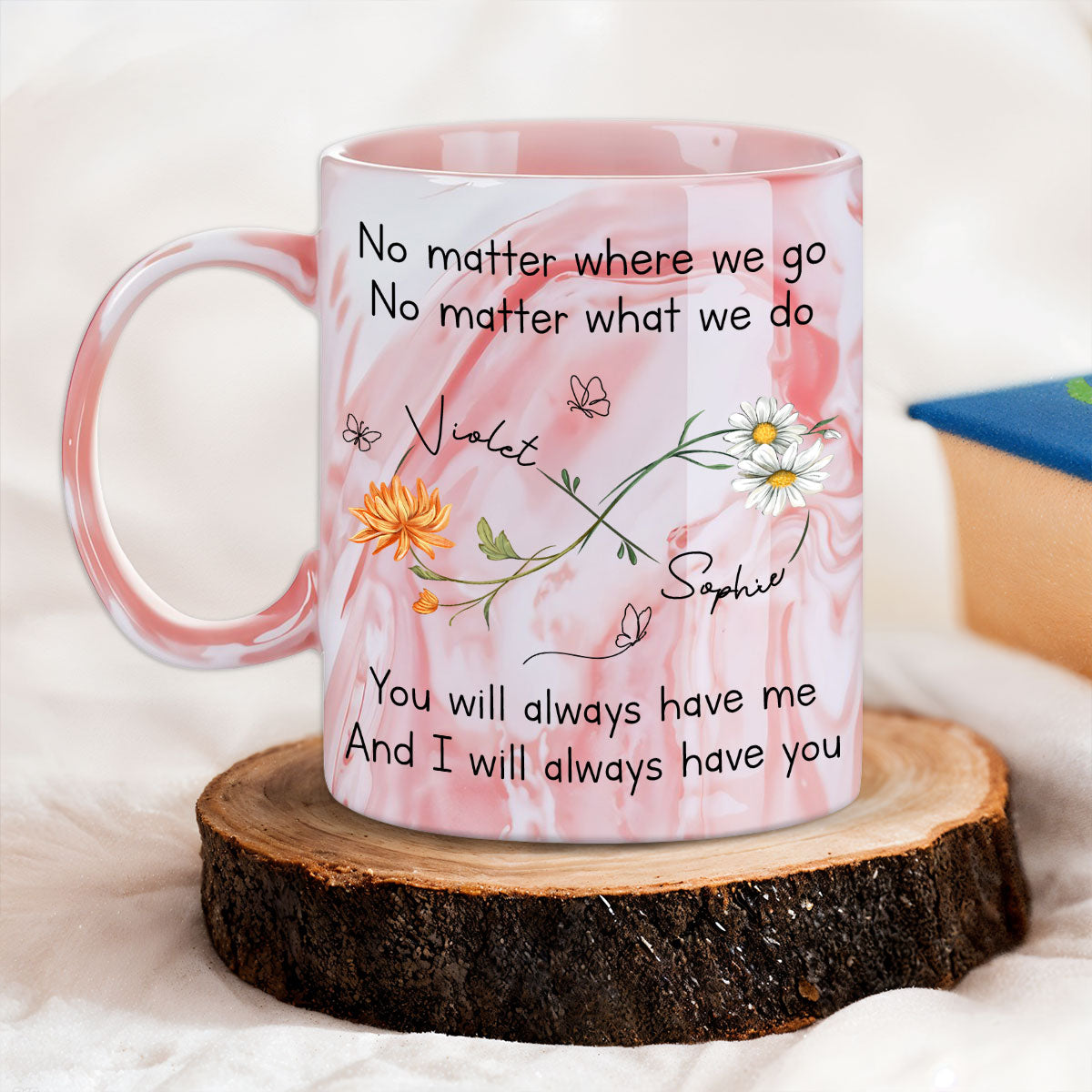 Bestie Always Have You - Personalized Custom Pink Marble Mug