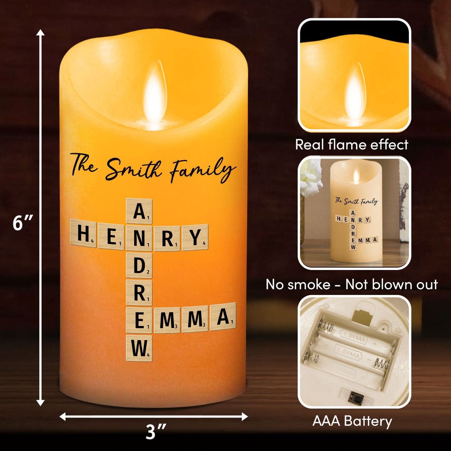 Family A Whole Lot Of Love  - Personalized Custom LED Candle