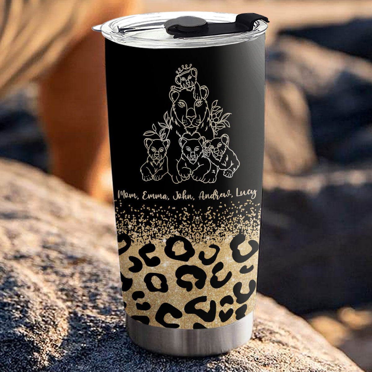 We Love You Mom Leopard - Personalized Custom Tumbler
