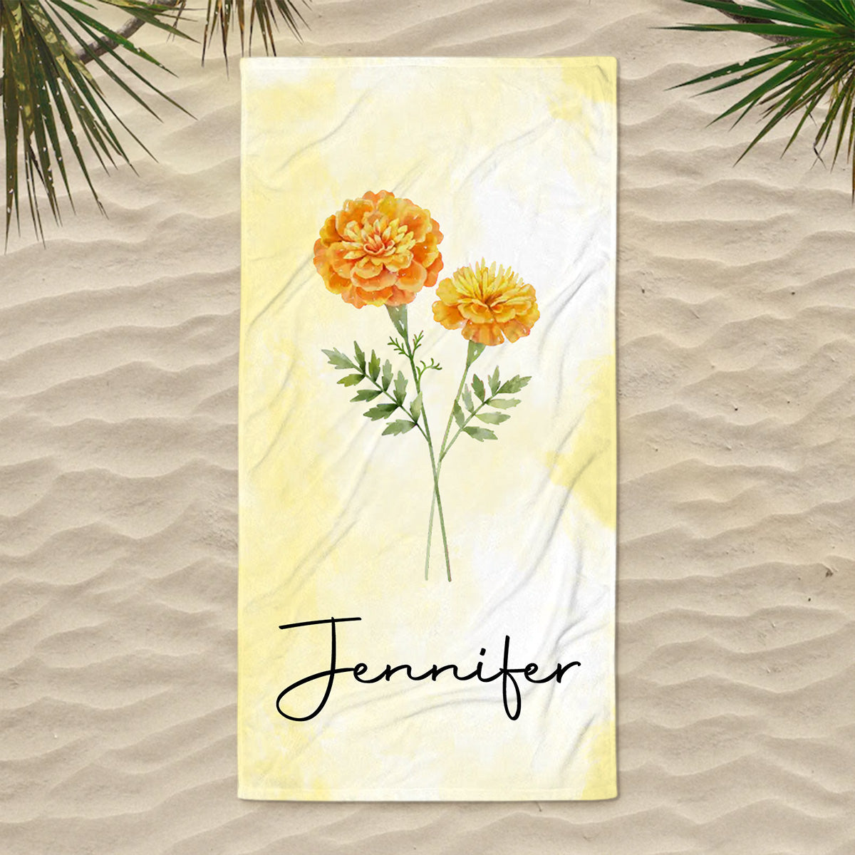 Beach Flower -  Personalized Custom Beach Towel