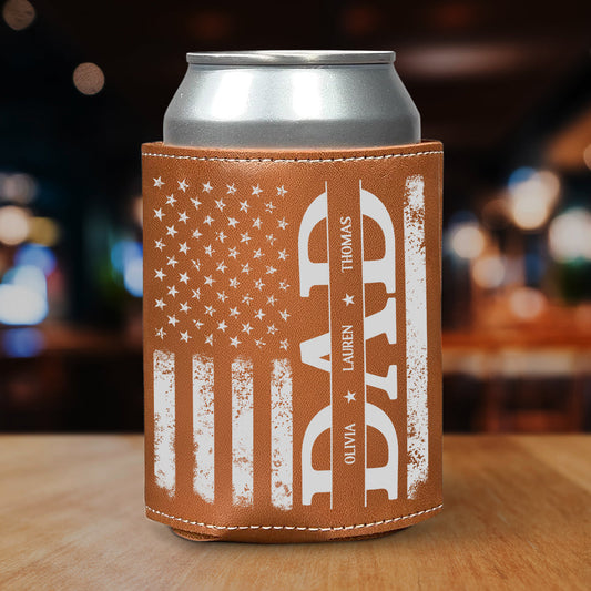 The Best Daddy - Personalized Custom Leather Can Cooler