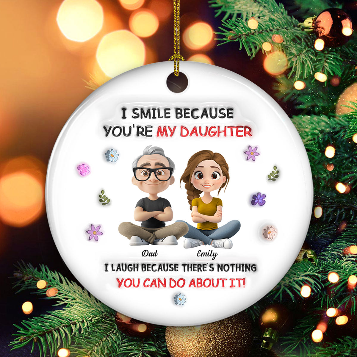 My Daughter - Personalized Custom 3D Inflated Effect Ceramic Ornament