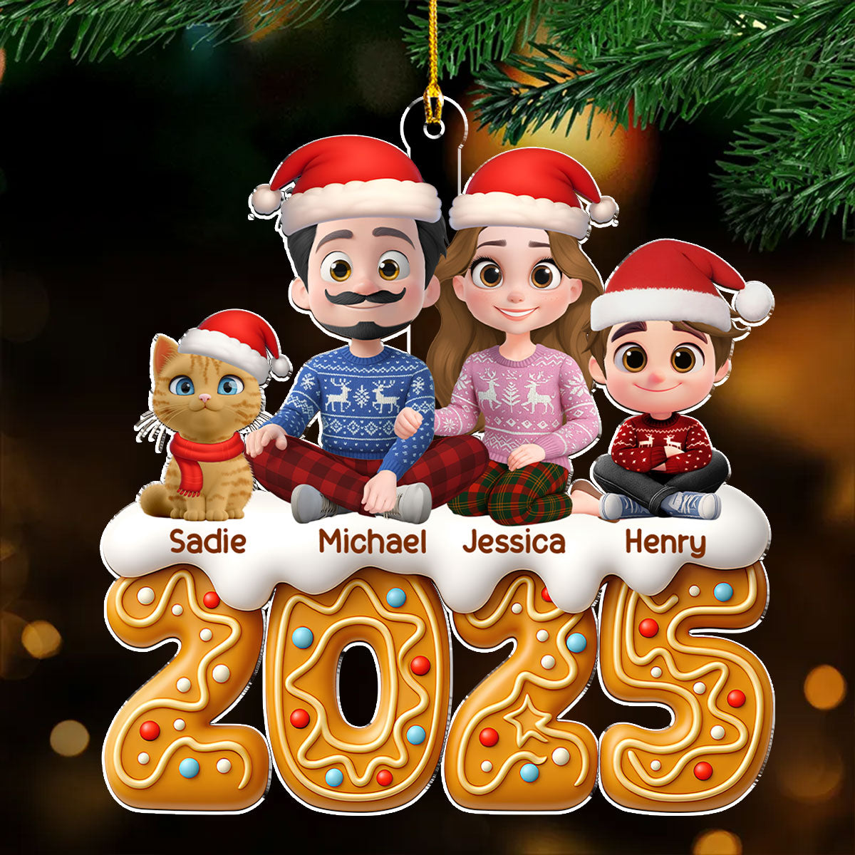 Family Of The Year Pet Version - Personalized Custom Acrylic Ornament