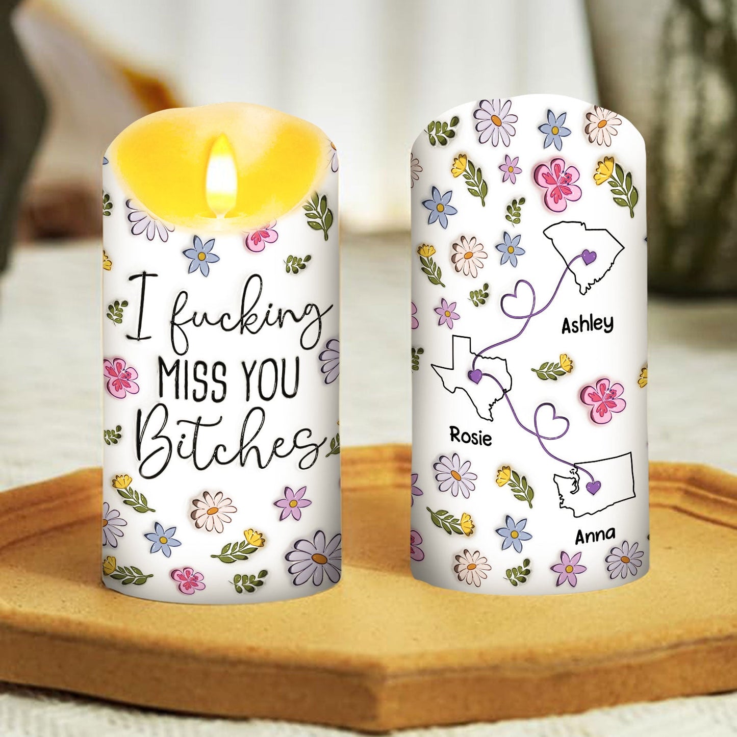 Miss My Bestie - Personalized Custom LED Candle