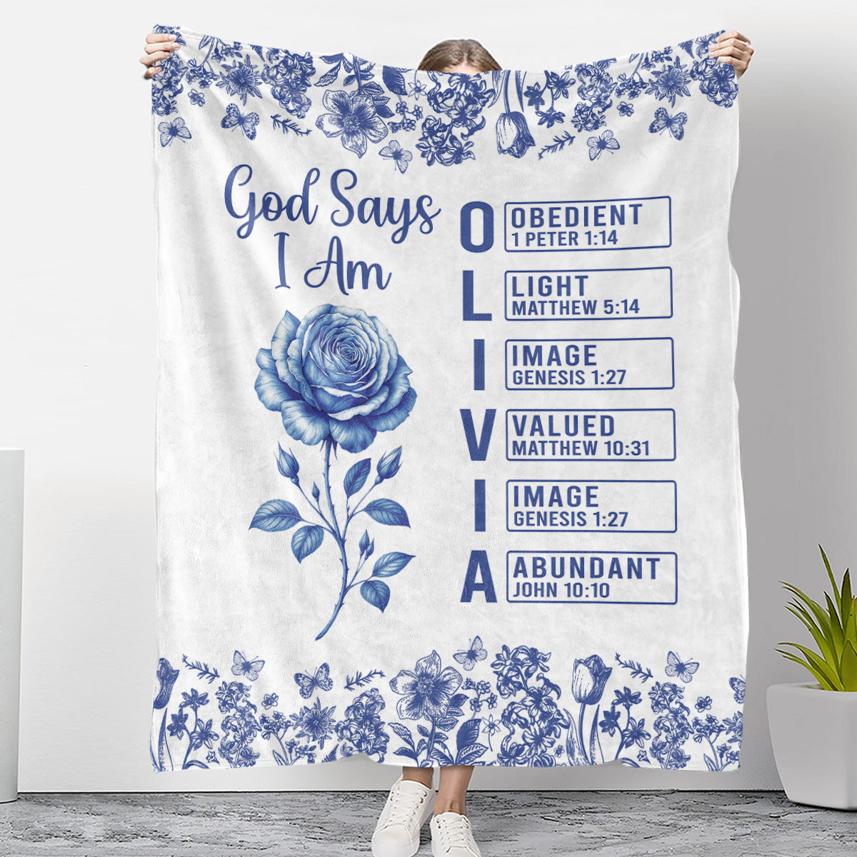 God Says You Are - Personalized Custom Fleece Blanket