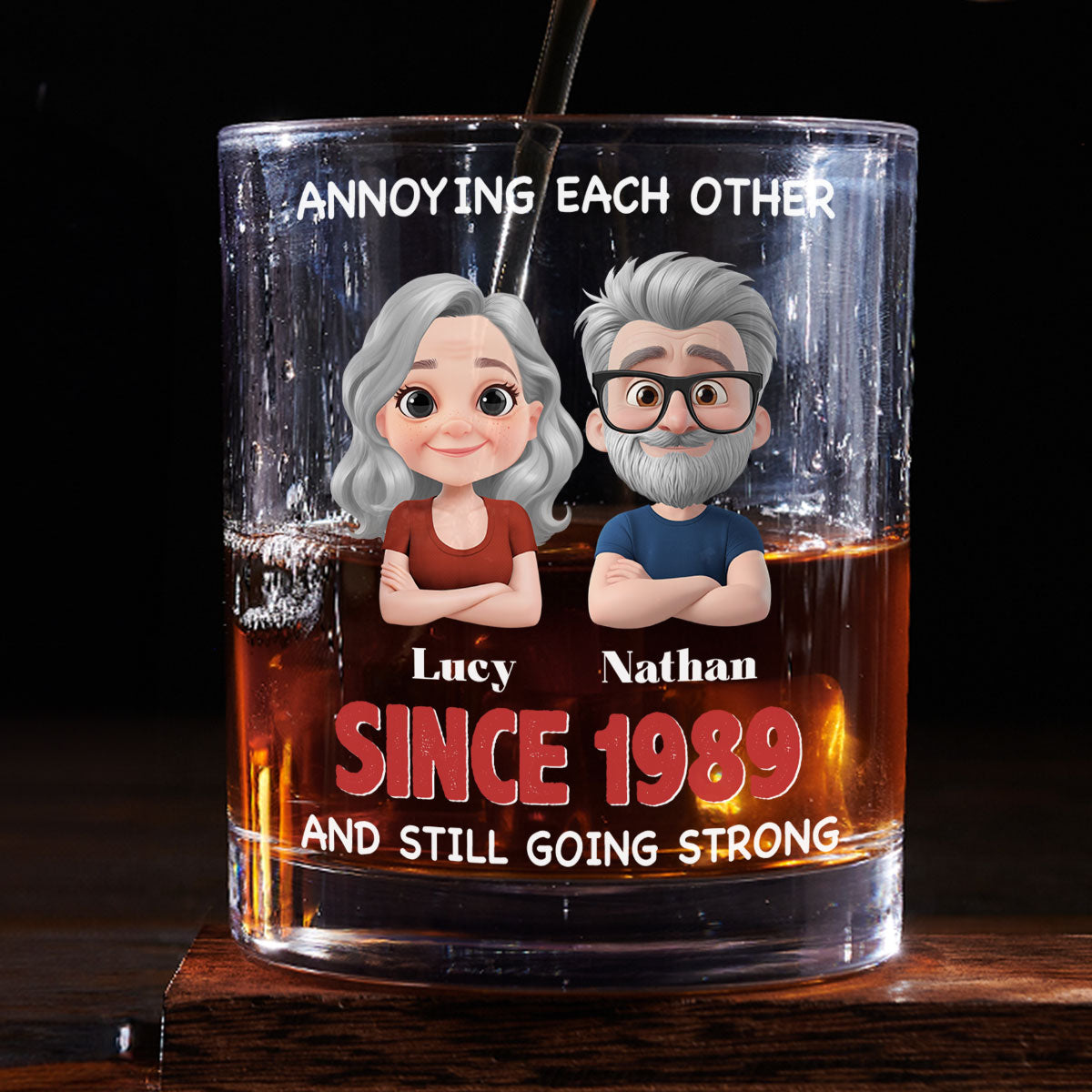 With You Forever - Personalized Custom Whiskey Glass