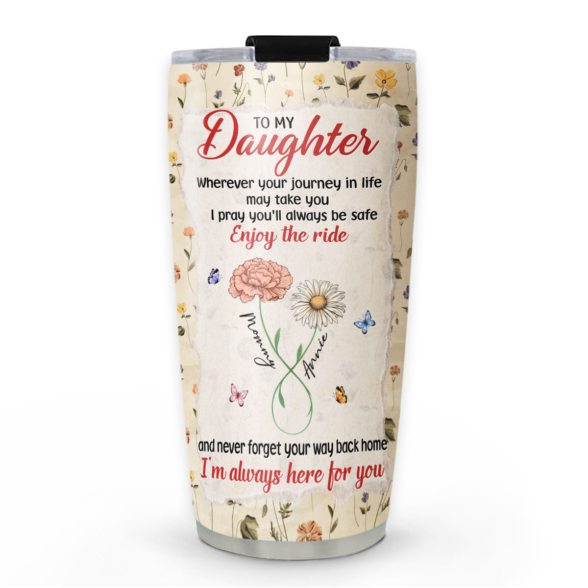 Mom To Daughter Way Back Home - Personalized Custom Tumbler