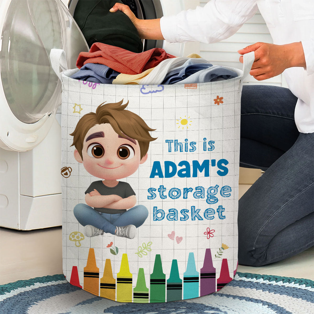 Kids Storage Basket - Personalized Custom Laundry Basket