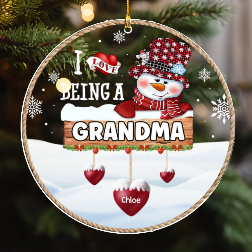 I Love Being Grandma - Personalized Custom Acrylic Ornament