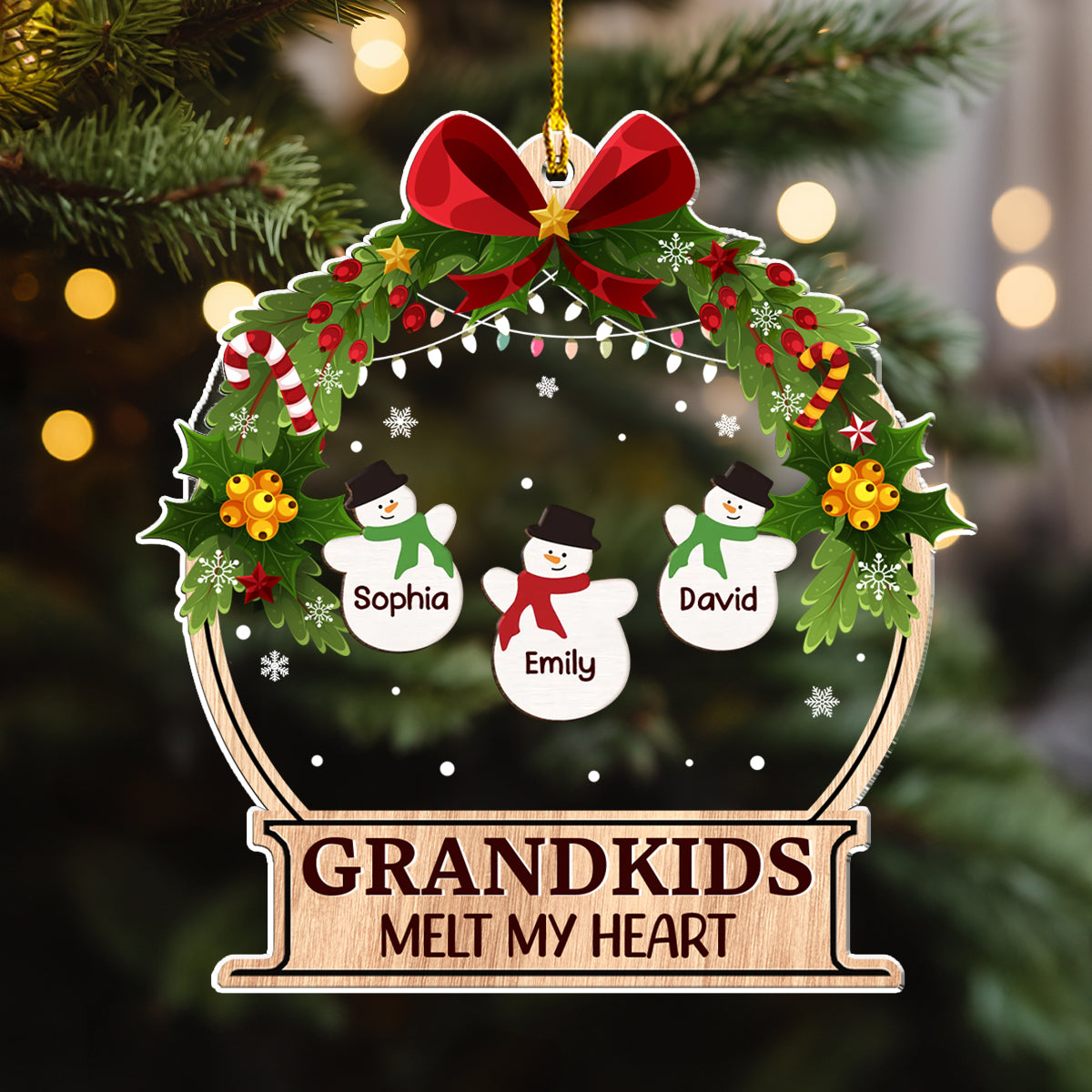 Grandkids Melt My Heart - Personalized Custom Acrylic Ornament