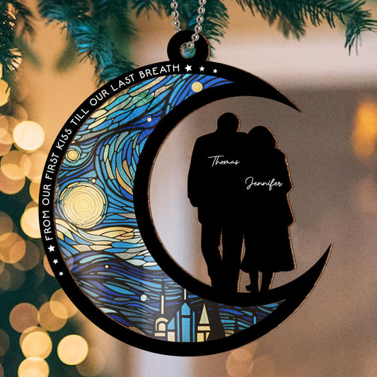From Our First Kiss Till Our Last Breath - Personalized Custom Suncatcher Ornament