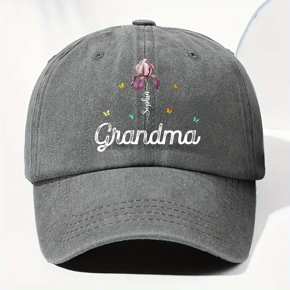 Grandma Garden - Personalized Custom Vintage Washed Denim Cap