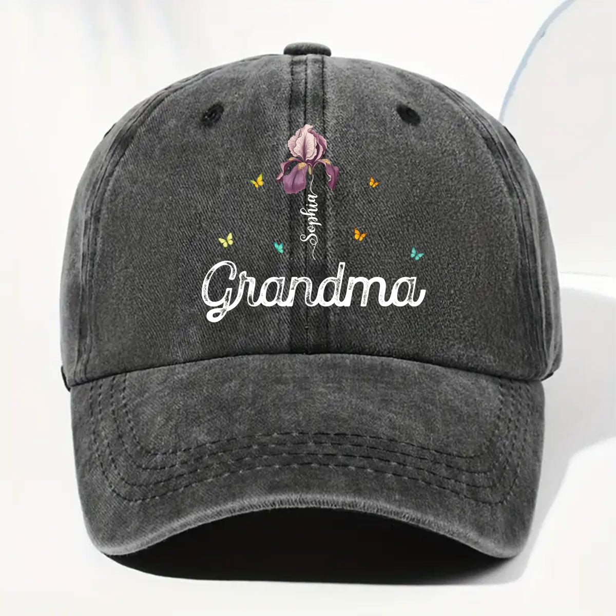 Grandma Garden - Personalized Custom Vintage Washed Denim Cap