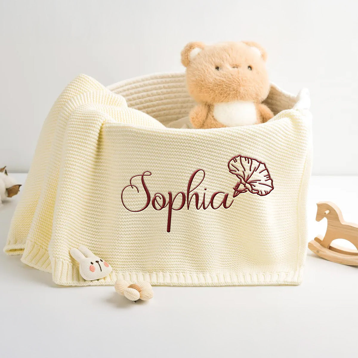 Sweat Dream - Personalized Custom Embroidered Knitted Baby Blanket