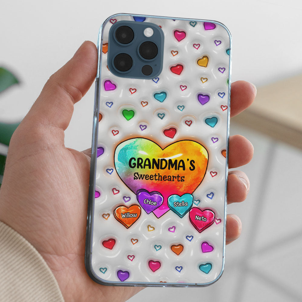 Colorful Sweethearts Grandma -  Personalized Custom 3D Inflated Effect Phone Case